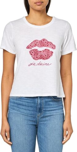 Cinq à Sept Women's Kisses Je Taime Shrunken Tee in Saudi Arabia