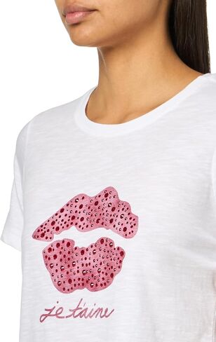 Cinq à Sept Women's Kisses Je Taime Shrunken Tee in Saudi Arabia