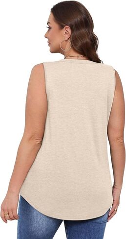 OFEEFAN Womens Tank Tops 2025 Loose Fit Casual V Neck Shirts Flowy Sleeveless Summer Tops in Saudi Arabia
