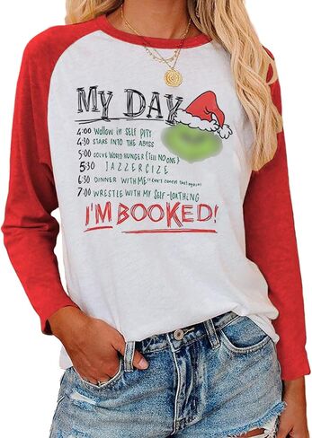 T-Shirt Women Long Sleeve Stole Christmas Funny Printing Girls Ladys i m Booked Same Style for Men and Women I'm Booked in Saudi Arabia