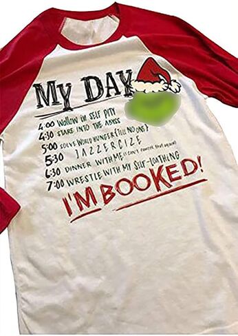 T-Shirt Women Long Sleeve Stole Christmas Funny Printing Girls Ladys i m Booked Same Style for Men and Women I'm Booked in Saudi Arabia