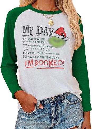 T-Shirt Women Long Sleeve Stole Christmas Funny Printing Girls Ladys i m Booked Same Style for Men and Women I'm Booked in Saudi Arabia