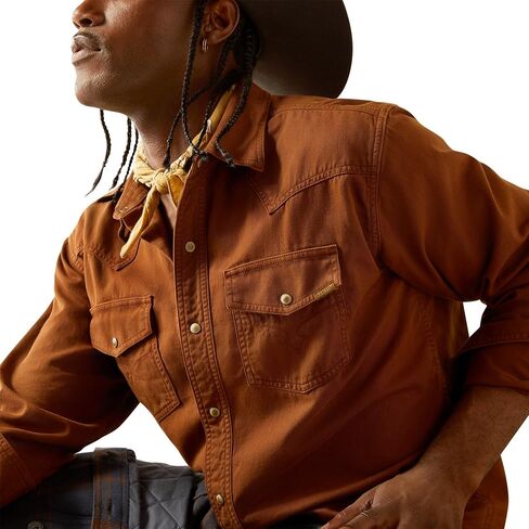 قميص Ariat الرجالي Yellowstone Earth Retro Snap بأكمام طويلة in Saudi Arabia