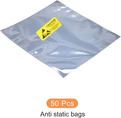 Anti Static Bags ESD Shielding Bags Reusable with Labels, [for Electronic Device GPU Hard Drive SSD HDD Motherboard] - 8x12inch/50pcs in Saudi Arabia