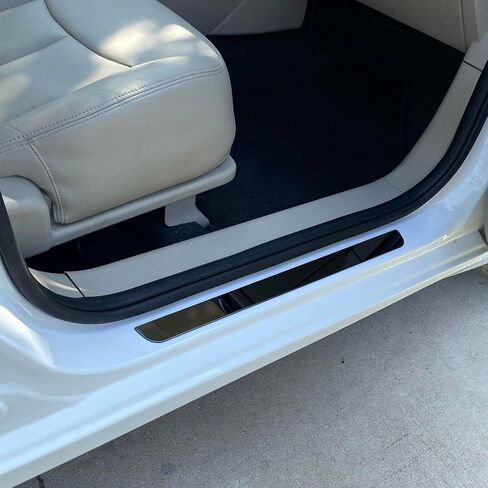 Door Sill Guards Protector for Charger Stainless Steel Door Entry Guards fit for Dodge Charger, 2pcs/Set (Black) in Saudi Arabia