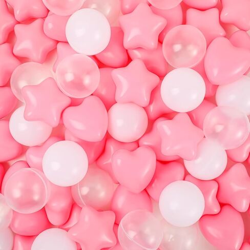 100 Pieces Pit Colorful Pool Toys Balls Five Pointed Star Heart Round Ocean Ball 2.17 Inch Soft Plastic Play Balls for Baby Kiddie Pool Playpen Party Decoration(Colorful) in Saudi Arabia