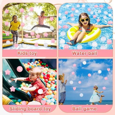 100 Pieces Pit Colorful Pool Toys Balls Five Pointed Star Heart Round Ocean Ball 2.17 Inch Soft Plastic Play Balls for Baby Kiddie Pool Playpen Party Decoration(Colorful) in Saudi Arabia