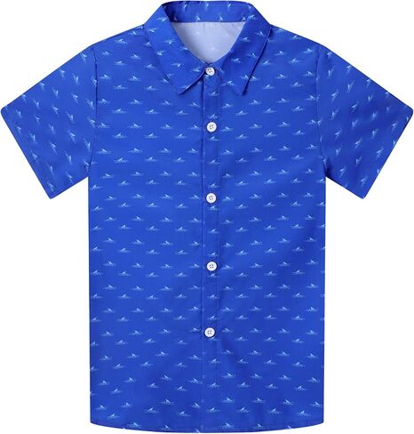 Boy's Hawaiian Shirt Short Sleeve Casual Button Down Beach Aloha Shirt Kids Summer Luau Hawaii Shirts 5–14 Years in Saudi Arabia