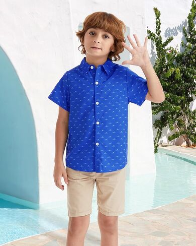 Boy's Hawaiian Shirt Short Sleeve Casual Button Down Beach Aloha Shirt Kids Summer Luau Hawaii Shirts 5–14 Years in Saudi Arabia