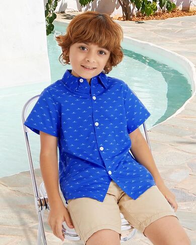 Boy's Hawaiian Shirt Short Sleeve Casual Button Down Beach Aloha Shirt Kids Summer Luau Hawaii Shirts 5–14 Years in Saudi Arabia