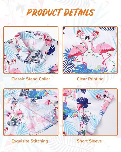Boy's Hawaiian Shirt Short Sleeve Casual Button Down Beach Aloha Shirt Kids Summer Luau Hawaii Shirts 5–14 Years in Saudi Arabia