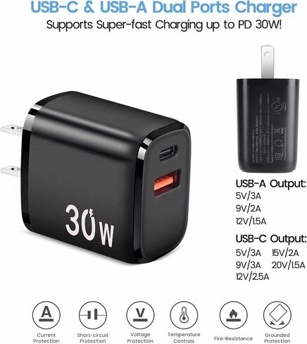 20W PD USB C Fast Charger Compatible with Meta Quest 3 - Dual Port USB + Type C Adapter with 6.6ft C to C Charging Cable for Oculus Quest 2 Headset in Saudi Arabia