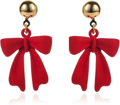 Bow Earrings for Women Sparkly Rhinestone Bow Earrings Red Earrings for Women Pearl Bow Earrings Womens Gifts for Valentines Day in Kuwait