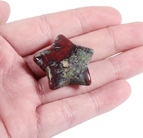 5 Pcs Reiki Crystal Stars Polished Palm Worry Stone for Chakra Balance, DIY Jewelry Making, Meditation, Ruby in Fuchsite in Kuwait