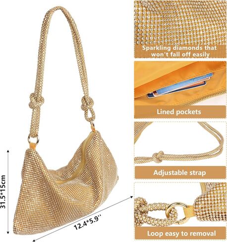 Lady Evening Clutch Handbag Sparkling Women's Clutch Purses Glitter Handbag Classic Shoulder Bag for Wedding Prom Party in Saudi Arabia