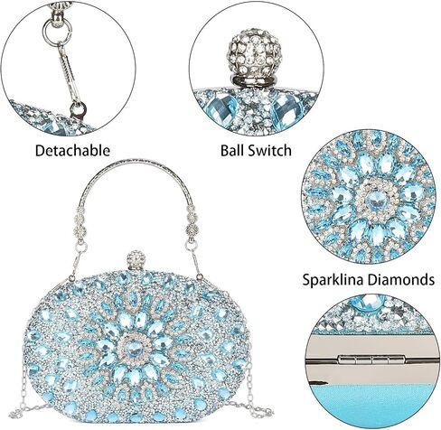 Rhinestone Evening Clutch Purses for Women, Party Crystal Purses Diamond Handbag Weddings Formal Bag in Saudi Arabia