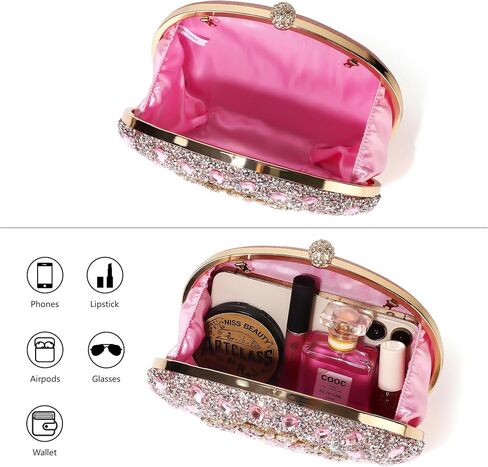 Rhinestone Evening Clutch Purses for Women, Party Crystal Purses Diamond Handbag Weddings Formal Bag in Saudi Arabia