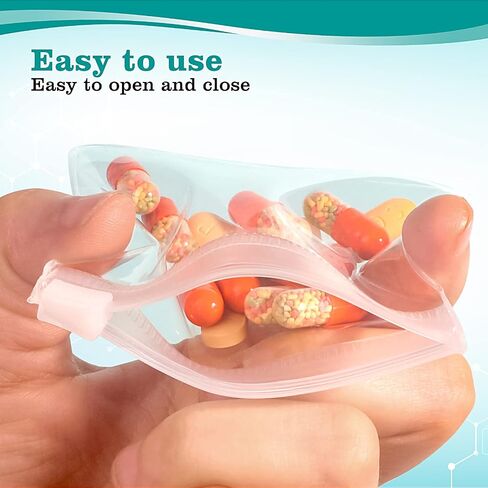 18 Packs Pill Pouch Bags BPA Free Pill Bags 12mil 3 x 2.75 Inch Transparent Small Zip Bags Reusable Drug Bags Seal Zipper Pill Pouches for Travel Medicine Organizer, Jewelry, Small Craft Pieces in Kuwait