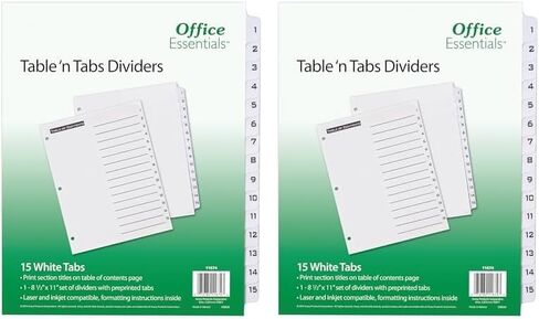 Office Essentials 11674 Table 'n Tabs Dividers, 15-Tab, Letter in Saudi Arabia