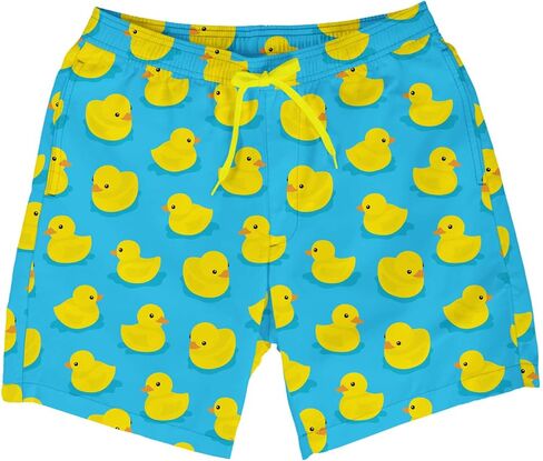 Tipsy Elves Yellow Rubber Ducky 4 Way Stretch Swim Trunks for Men Size 3X-Large in Saudi Arabia