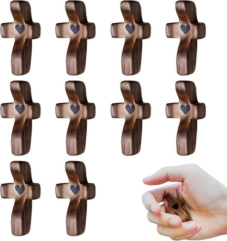 Orgcity Cross My Heart, Encouragement Gift, Black Walnut Prayer Cross, Comfort For Handheld, Relieve Anxiety For Youself, Family & Friends, Religious Gift For Children Men Women (1 PCS) in Saudi Arabia