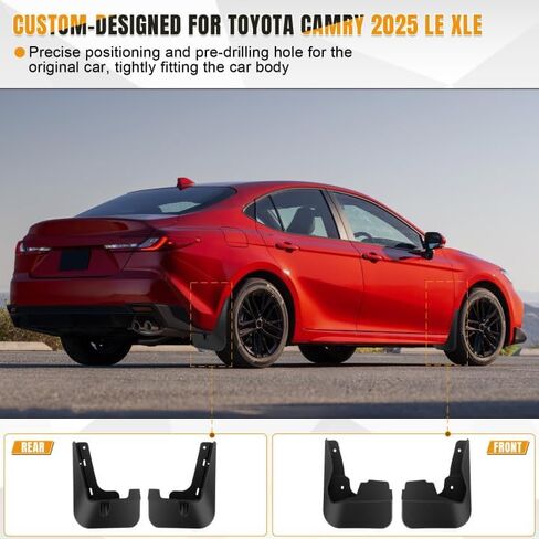 Mud Flaps Compatible with 2025 Toyota Camry Hybrid (XV80) LE/XLE Accessories ABS Material Mudguards Mudflaps for 2025 Camry LE/XLE in Kuwait