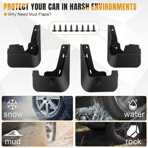 Mud Flaps Compatible with 2025 Toyota Camry Hybrid (XV80) LE/XLE Accessories ABS Material Mudguards Mudflaps for 2025 Camry LE/XLE in Kuwait