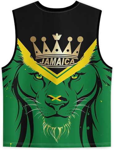Men's Jamaica Lion Tank Top Jamaican Flag Graphic Printed Vest Shirt Quick Dry Sleeveless Sports Gym Fitness Tank Top in Kuwait