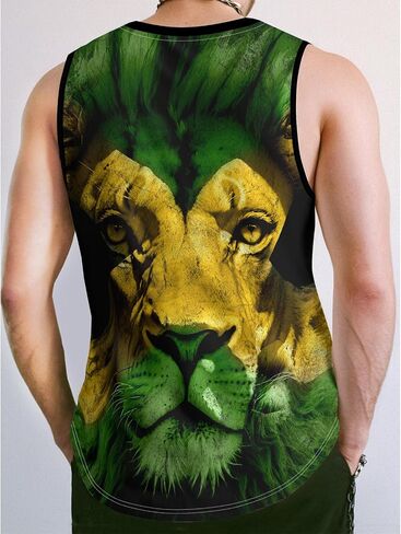 Men's Jamaica Lion Tank Top Jamaican Flag Graphic Printed Vest Shirt Quick Dry Sleeveless Sports Gym Fitness Tank Top in Kuwait