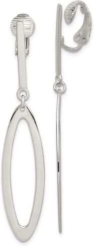 أقراط متدلية بمشبك بيضاوي غير مثقوبة من الفضة الاسترليني Lex & Lu in Kuwait