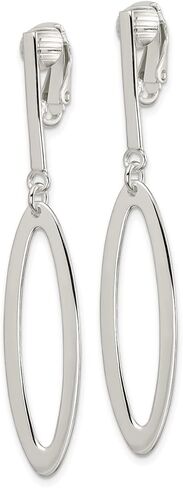 أقراط متدلية بمشبك بيضاوي غير مثقوبة من الفضة الاسترليني Lex & Lu in Kuwait