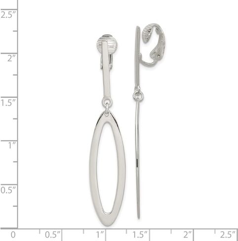 أقراط متدلية بمشبك بيضاوي غير مثقوبة من الفضة الاسترليني Lex & Lu in Kuwait