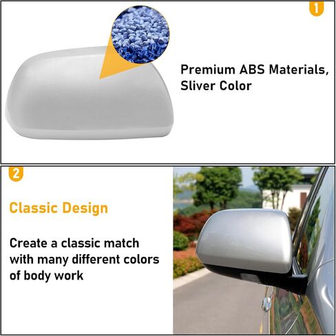 Moonlinks Compatible with Toyota Highlander 2009 2010 2011 2012 2013 2014 Left Side Mirror Cover Replacement, Glossy Black Left Driver Side Door Rearview Mirror Cover Trim Side Mirror Cap Cover in Kuwait