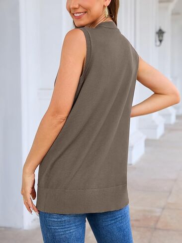 Women's 2024 Sleeveless Cardigan Sweaters Fashion Casual Soft Knit Office Duster Vests with Cozy Pockets (S-3XL) in Saudi Arabia