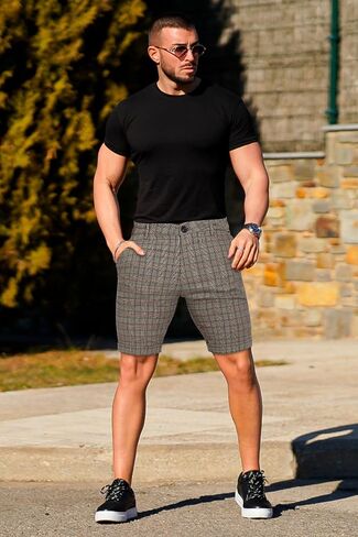 GINGTTO Mens Slim Fit Shorts 9" Inseam Stretch Casual Chino Short Pants in Saudi Arabia