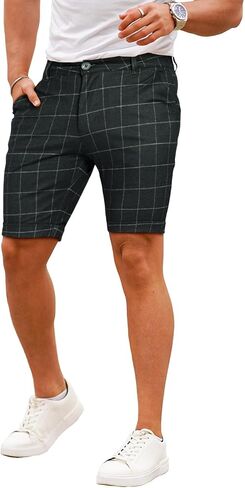 GINGTTO Mens Slim Fit Shorts 9" Inseam Stretch Casual Chino Short Pants in Saudi Arabia