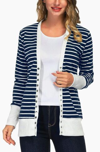 Women's Button Down Cardigan Long Sleeve Tops Shirts Outwear Solid Knit Ribbed Open Front Cardigan Sweaters in Kuwait