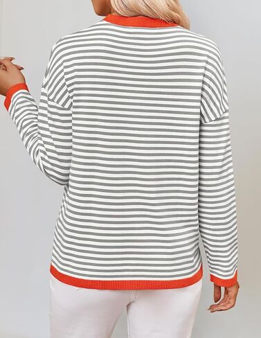 ZESICA Womens Spring Striped Sweaters Long Sleeve Crew Neck Shirts Color Block Lightweight Pullover Tops in Saudi Arabia