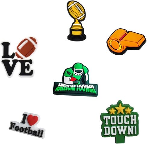 Football Shoes Charms, 12PCS Sport Charms for Boys Men Shoes, Shoe Charms Wristbands Decoration for Birthday Halloween Christmas Shoes Charms Gifts in Saudi Arabia
