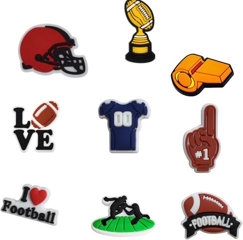 Football Shoes Charms, 12PCS Sport Charms for Boys Men Shoes, Shoe Charms Wristbands Decoration for Birthday Halloween Christmas Shoes Charms Gifts in Saudi Arabia
