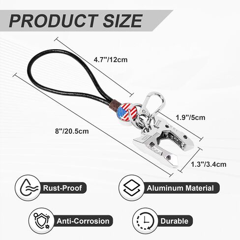 Key Shell Fit for Can Am Ryker All Modles | US Flag Pattern Ignition Key Fob Holder Keychain for Ryker 600 900 Accessories/ Rally/ Sport Edition (Chrome) in Kuwait
