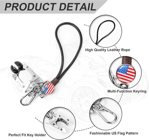 Key Shell Fit for Can Am Ryker All Modles | US Flag Pattern Ignition Key Fob Holder Keychain for Ryker 600 900 Accessories/ Rally/ Sport Edition (Chrome) in Kuwait