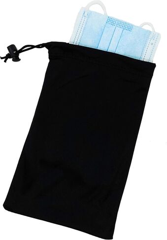 Ed Hicks XL Soft Microfiber Sunglasses Pouches Glasses Cases Slip in Eyeglasses Pouch Bag with Drawstring—7.5"x 4.7"— Black in Saudi Arabia