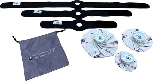Hot or Cold Therapy, Portable, Refillable, Ice Bag for Injuries, Swelling, Sports Injuries, Toothache, Menstrual Cramps, Securing Adjustable Wrap for Children, Women or Men (Small, 6 inch Bag Set) in Saudi Arabia