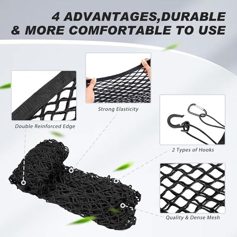 Karltys Envelope Style Truck Bed Cargo Net لنيسان فرونتير 2022-2024 2025، مرنة للغاية وشديدة التحمل للشاحنة بيك اب فرونتير شبكة سرير مقسم شبكة نايلون منظم تخزين شبكي مع خطافات معدنية in Kuwait