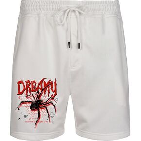 SOLY HUX Men's Drawstring Waist Summer Shorts Gothic Graphic Athletic Gym Workout Shorts