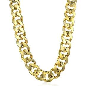 80s 90s Hip Hop Costume Jewelry for Women Men Gold Acrylic Chain Necklace Sunglasses Rapper Punk Style Costume Kit