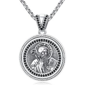 Saint Christopher/St Michael/Saint Patrick/Saint Raphael/Jesus/Cross Necklace for Men Christian Necklace Catholic Jewelry Gifts