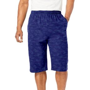 KingSize Men's Big & Tall Lightweight Extra Long Jersey Shorts - 5XL, Navy Mono Camo