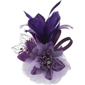 Song Qing Women's Fascinator Feather Tea Party Hat Hair Clip Pin Brooch Corsage Bridal Hairband Derby Hat Cocktail Wedding